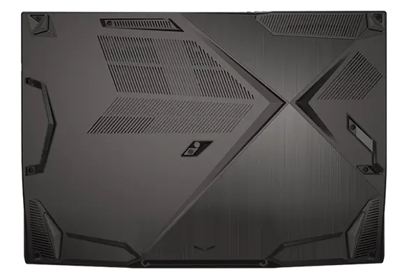 Bottom view of MSI THIN 15 B12UC-1435PH showing easy access to RAM and storage slots